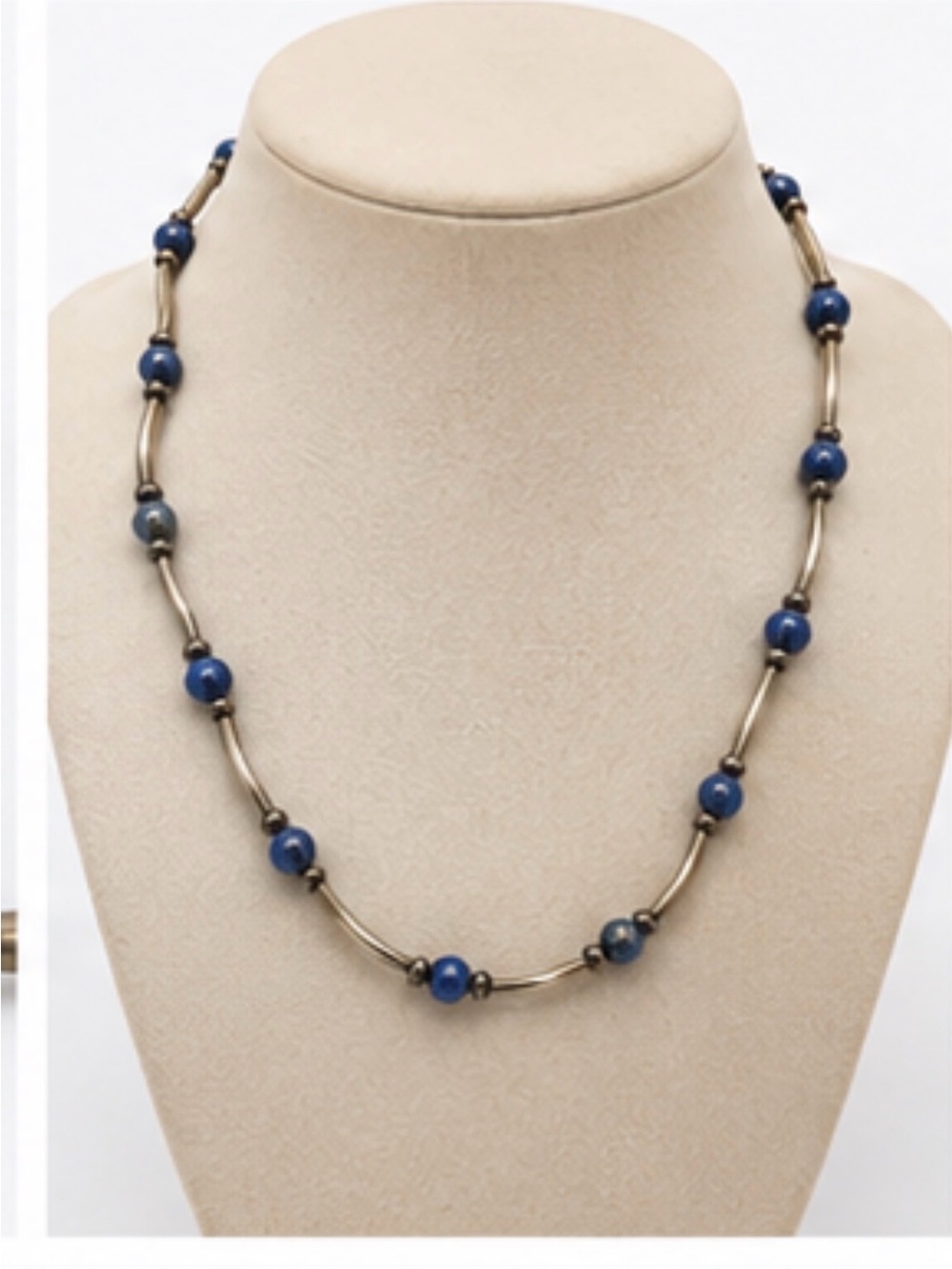 Blue Bead Link Necklace for Women